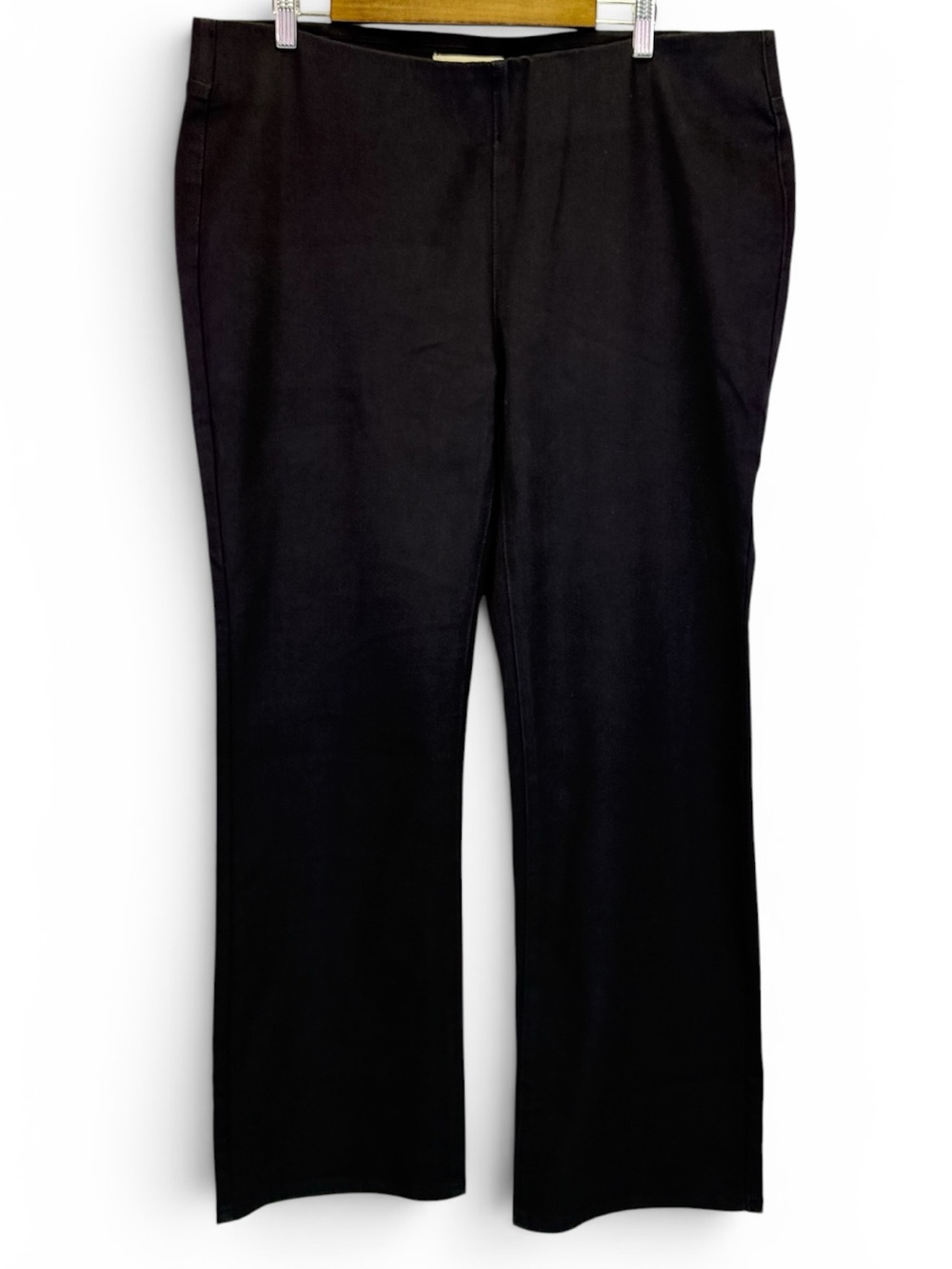 Soft Surroundings Women's Black Pull On High Rise Straight Leg Jeans Size 1X